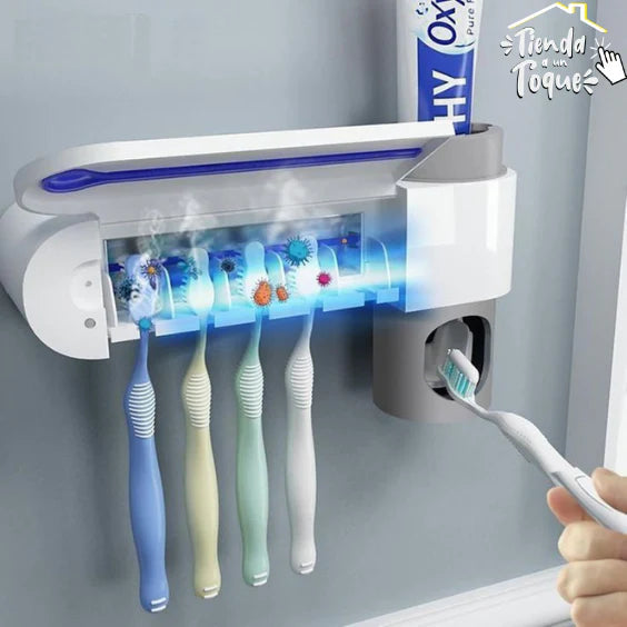 ESTERILIZADOR DE CEPILLOS DE DIENTES + DISPENSADOR DE CREMA DENTAL